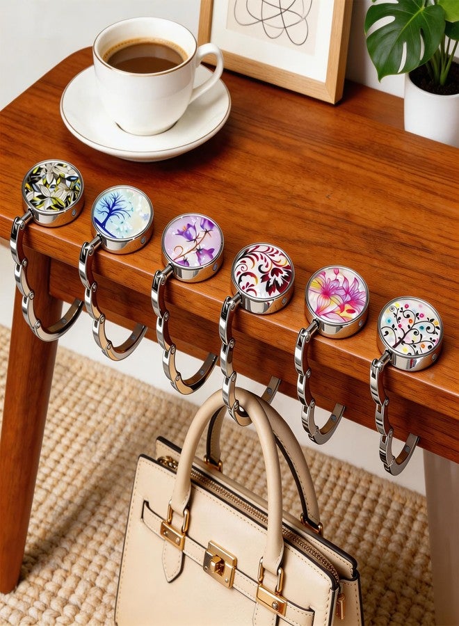 BEAVOING Set of 6 Mixed Pattern Foldable Womens Bag Purse Hook Handbag Hanger Holder - Image 2