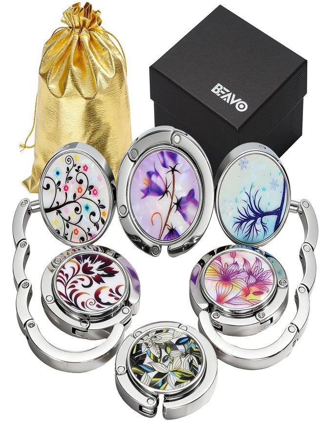 BEAVOING Set of 6 Mixed Pattern Foldable Womens Bag Purse Hook Handbag Hanger Holder - Image 1