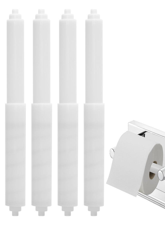 MixPeak 4 Pcs Toilet Paper Holder Spring Loaded,Plastic Toilet Tissue Roll Holder Insert, Tissue Holder for Bathroom,White Toilet Paper Holder Replacement Rod for Toilet or Bathroom Fixture - Image 1