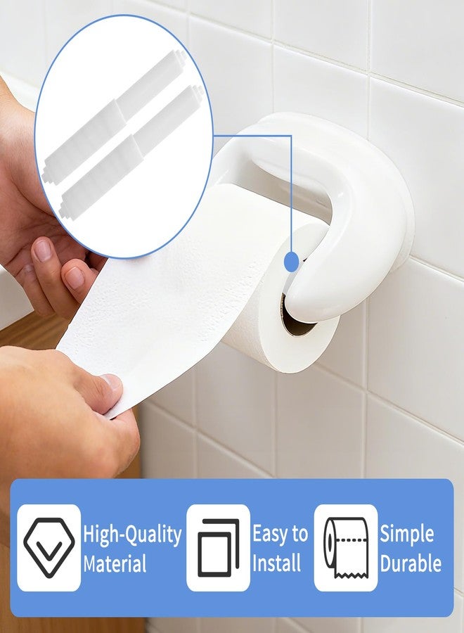 MixPeak 4 Pcs Toilet Paper Holder Spring Loaded,Plastic Toilet Tissue Roll Holder Insert, Tissue Holder for Bathroom,White Toilet Paper Holder Replacement Rod for Toilet or Bathroom Fixture - Image 5