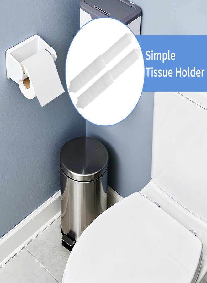 MixPeak 4 Pcs Toilet Paper Holder Spring Loaded,Plastic Toilet Tissue Roll Holder Insert, Tissue Holder for Bathroom,White Toilet Paper Holder Replacement Rod for Toilet or Bathroom Fixture - Image 4