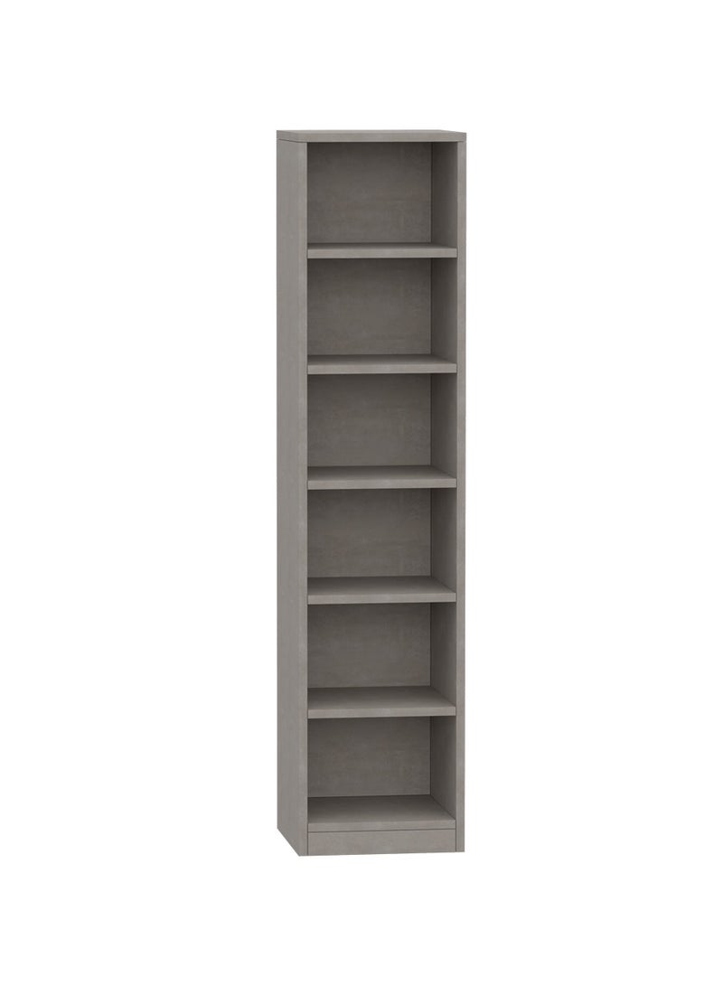 Mahmayi Mahmayi Wooden Storage Display Shelves 6-Tier Freestanding, Box Shelves, Top Shelf for Decoration Ideal for Storing and Displaying your possessions - Light Concrete - Image 1