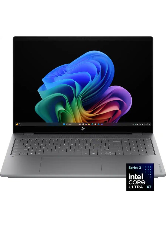 HP OmniBook X Copilot+ PC 16-BG0013DX Laptop With 16 Inch 2K OLED Display, Intel Core Ultra X7 358H Processor/ 32GB RAM DDR5/ 4TB SSD/Windows 11 Home/ English Meteor Silver - Image 1
