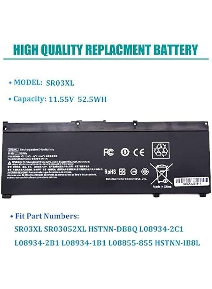 Zexen SR04XL Battery for Hp Omen 15-CE CE054NA CE000 CE017NA CE013NA CE001NA 15-DC DC0001NG DC1018TX DC0090TX Pavilion Power 15-CB.. - Image 2