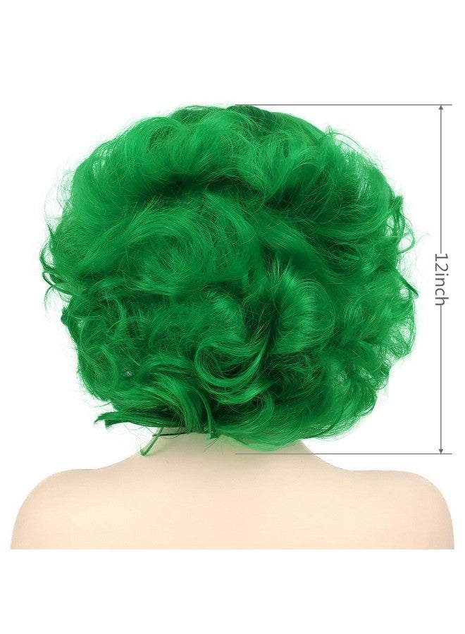 GNIMEGIL Green Curly Wigs For Women St Patricks Day Short Curly Layered Wigs Big Wavy Cosplay Wigs Synthetic Hair Halloween Costume Wigs - Image 5