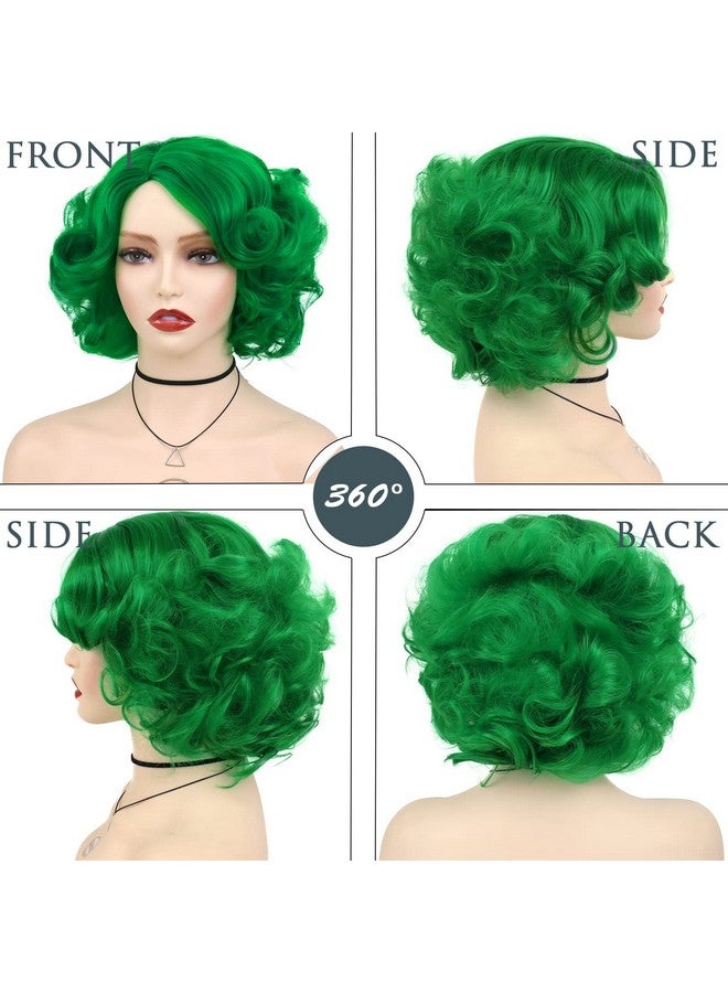 GNIMEGIL Green Curly Wigs For Women St Patricks Day Short Curly Layered Wigs Big Wavy Cosplay Wigs Synthetic Hair Halloween Costume Wigs - Image 4