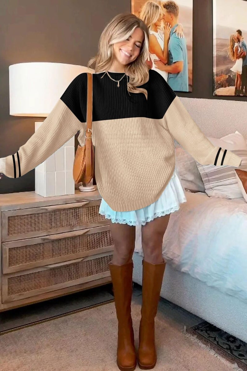 ETCYY Women's Oversized Sweaters Fall 2026 Fashion Winter Clothes Batwing Long Sleeve Knit Sweater Pullover Jumper Tops,Double Khaki,Medium - Image 4