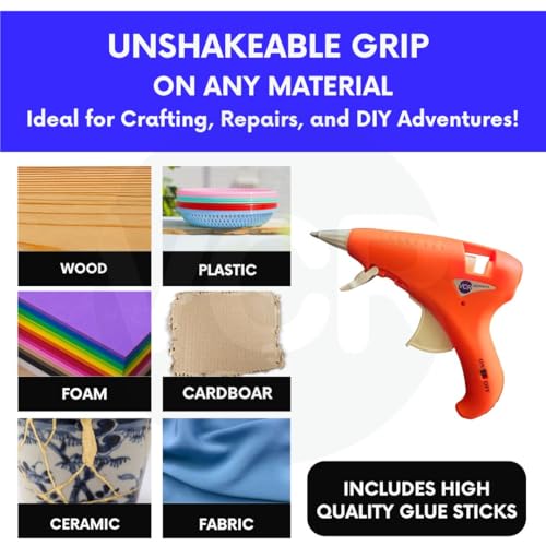 VCR 40W Hot Melt Glue Gun for Crafting & DIY Purpose - 40 Watts - ON/Off Switch for Precise Glue Output - Easy To Use Dark Orange Glue Gun + 5 Transparent - 7mm Glue Sticks - VCR 40 Mini - Image 5