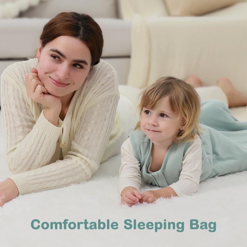 GALT Mosebears Baby Winter Sleeping Bag 2.5 Tog,Toddler Sleep Sack Wearable Blanket 100% cotton baby sleeping bag for Babies 0-24 Months(Calm Sage, 6-12 Months) - Image 2