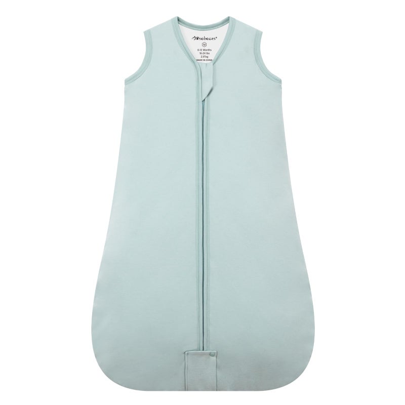 GALT Mosebears Baby Winter Sleeping Bag 2.5 Tog,Toddler Sleep Sack Wearable Blanket 100% cotton baby sleeping bag for Babies 0-24 Months(Calm Sage, 6-12 Months) - Image 1