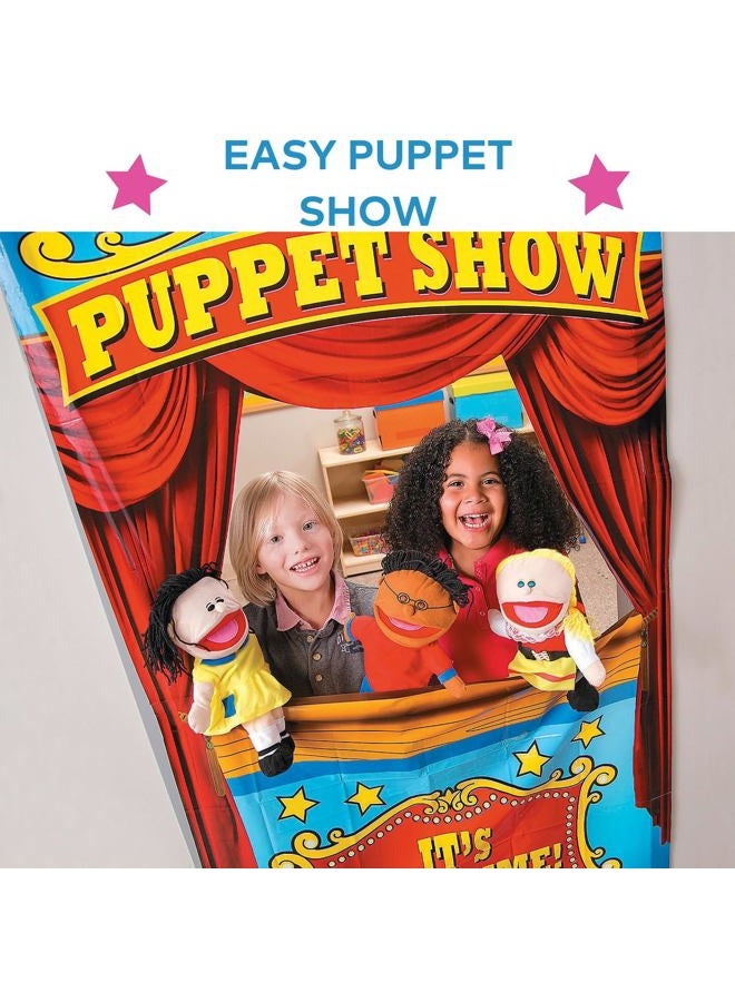 Fun Express Plush Happy Kids Hand Puppets Multi-Ethnic Collection Novelty (Set of 8) - Image 3