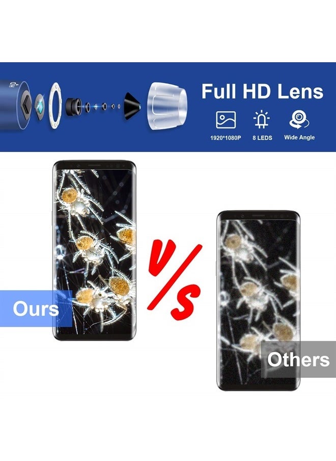 Jiusion HD 2MP USB Digital Microscope 40-1000X Portable Magnification Endoscope Camera with 8 LEDs Aluminum Alloy Stable Stand for OTG Android Mac Windows 7 8 10 11 Linux Chrome  - Image 3