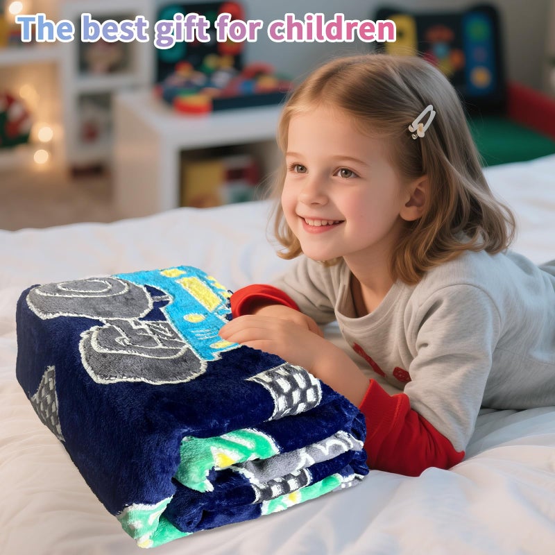 TEHALK Monster Truck Blanket for Boys/Girls/Kids/Toddler/Baby, Monster Truck Toys for Boys Age 3-12, Car Blanket for Birthday/Unique Gifts 40"x 60" - Image 4