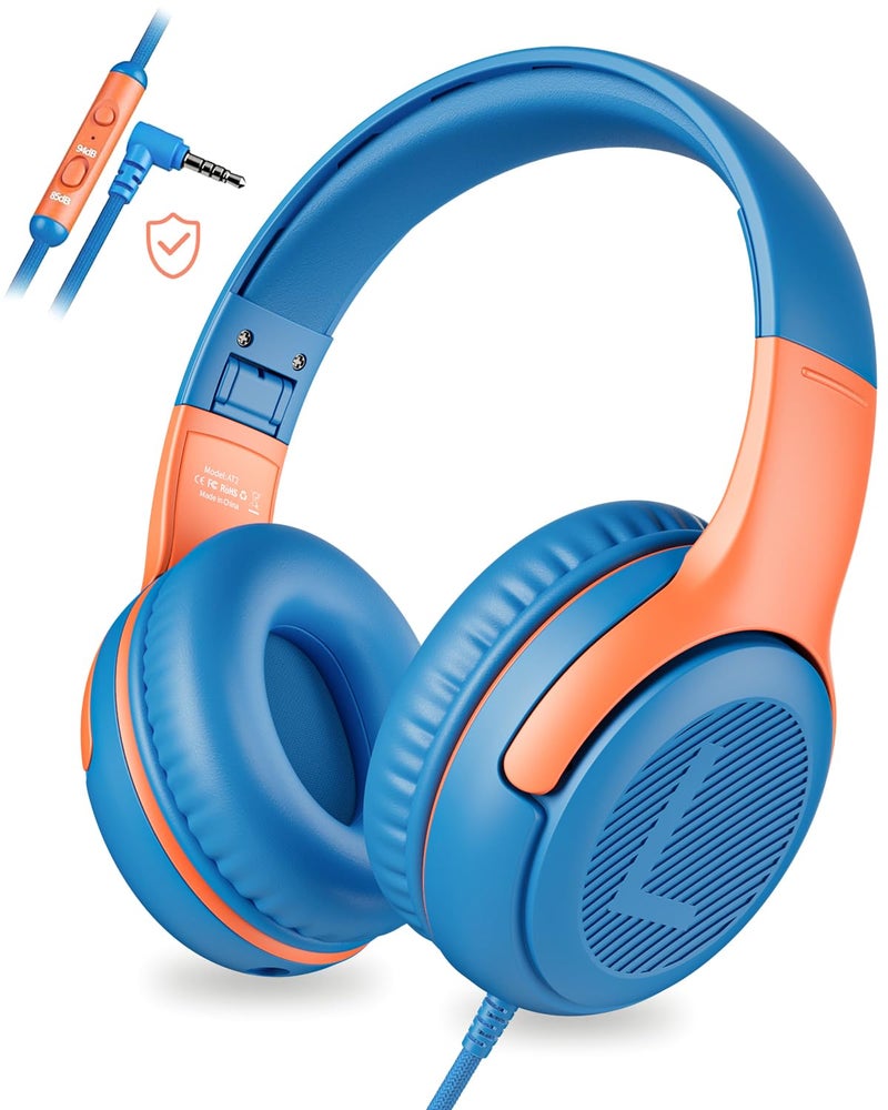 awatrue Kids Headphones Wired Toddler Headphones with Microphone, Over-Ear Headphones, 85/94dB Volume-Limiting, 3.5mm Jack, Foldable On-Ear Design - Safe & Comfortable for Learning & Entertainment - Image 1