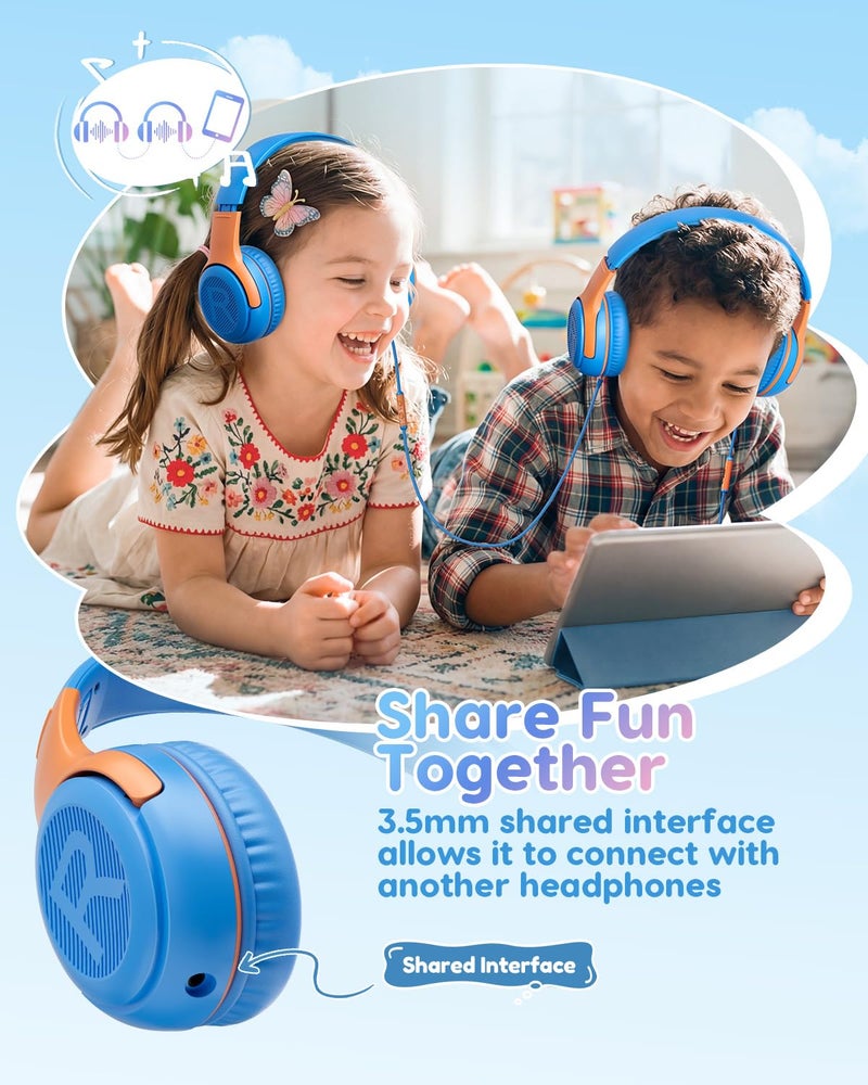 awatrue Kids Headphones Wired Toddler Headphones with Microphone, Over-Ear Headphones, 85/94dB Volume-Limiting, 3.5mm Jack, Foldable On-Ear Design - Safe & Comfortable for Learning & Entertainment - Image 5