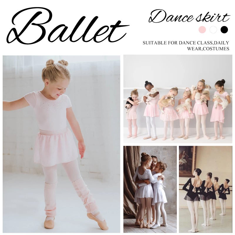 Soudittur Girls Ballet Skirt Women Chiffon Dance Skirt Pull On for Toddler Girls Women (Small, Black) - Image 5
