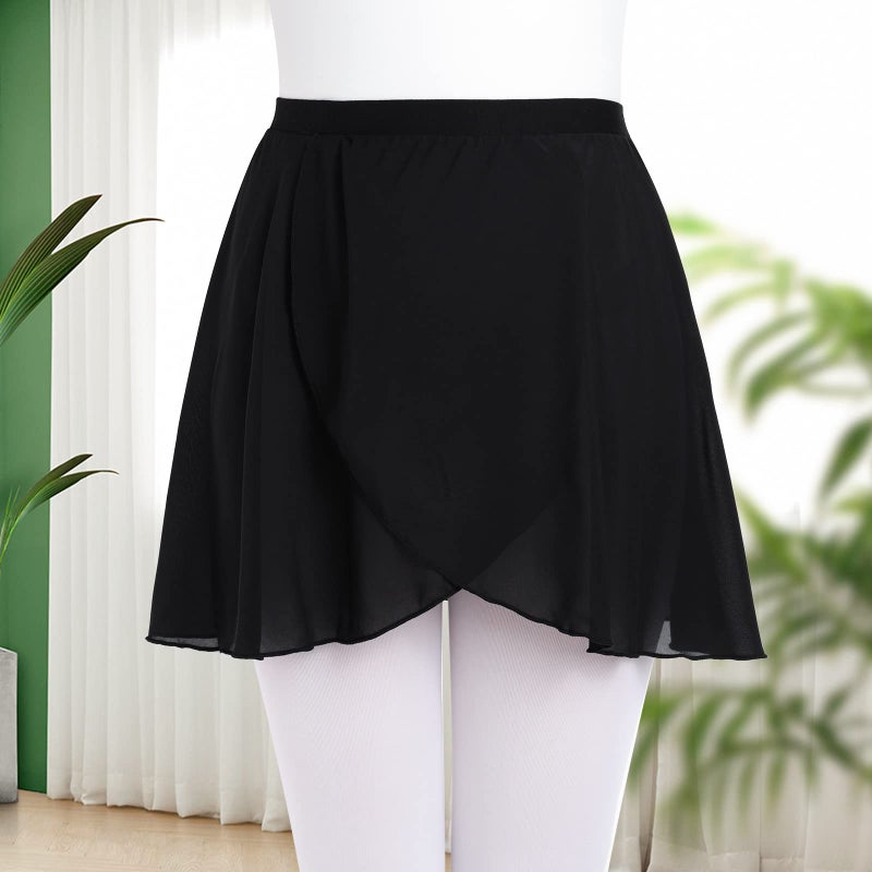 Soudittur Girls Ballet Skirt Women Chiffon Dance Skirt Pull On for Toddler Girls Women (Small, Black) - Image 3