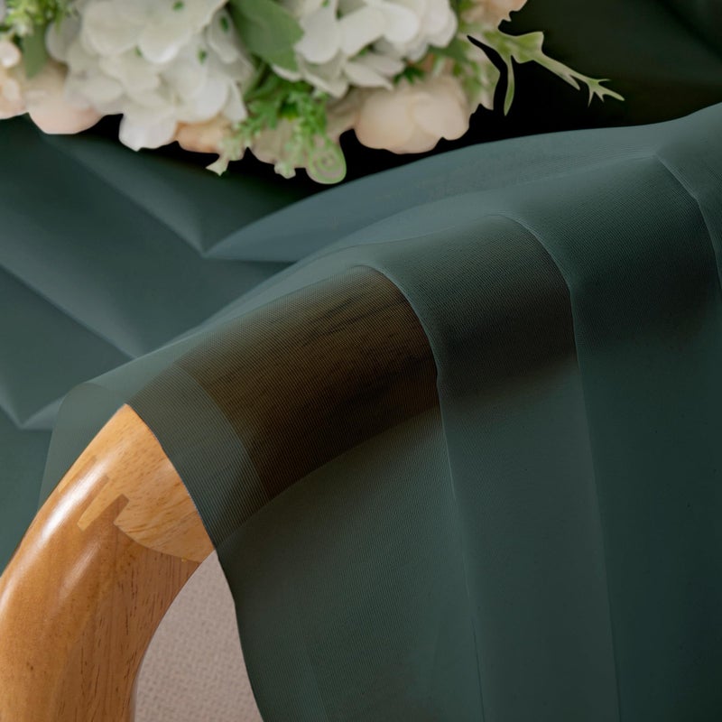 OWENIE Green Sheer Curtain 96 Inches Long 2 Panels Set for Christmas Decoration  Light Filtering Clear Sheer Curtain 95 for Bedroom/Living Room  2Pcs  Each 42"" W x 96"" L - Image 3