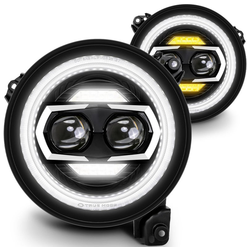 ONLINE LED STORE TRUE MODS 9 Inch Round LED Headlights Replacement for 20182025 Jeep Wrangler JL JLU Unlimited Gladiator JT Accessories DOT Approved DUAL HALO DRL Sealed Beam Front Head Light Lamp Bulb