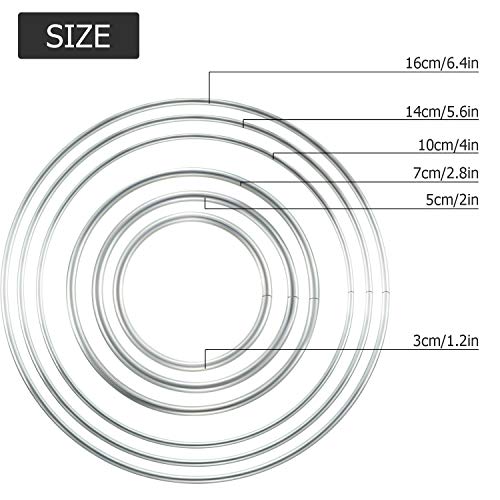 Hotop Metal Rings Hoops Metal Dream Catcher Macrame Steel Craft Rings Floral Hoop for Wreaths Macrame Projects(24 Pcs,Circle) - Image 2