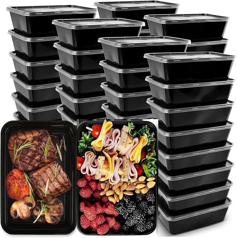 V4L Plastic Rectangle Container With Lid- 750Ml, Pack Of 10, Black - Image 2