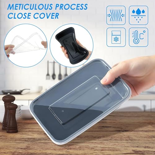 V4L Plastic Rectangle Container With Lid- 750Ml, Pack Of 10, Black - Image 5