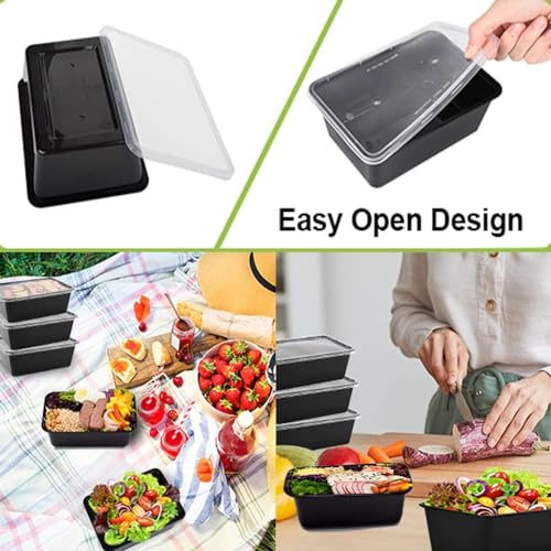 V4L Plastic Rectangle Container With Lid- 750Ml, Pack Of 10, Black - Image 3