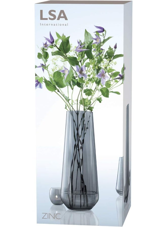 LSA International ZI04 Zinc Vase H36 cm Sheer Zinc - Image 5