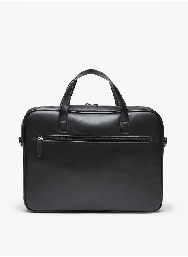 LBL by Shoexpress Solid Laptop Bag with Detachable Strap and Zip Closure