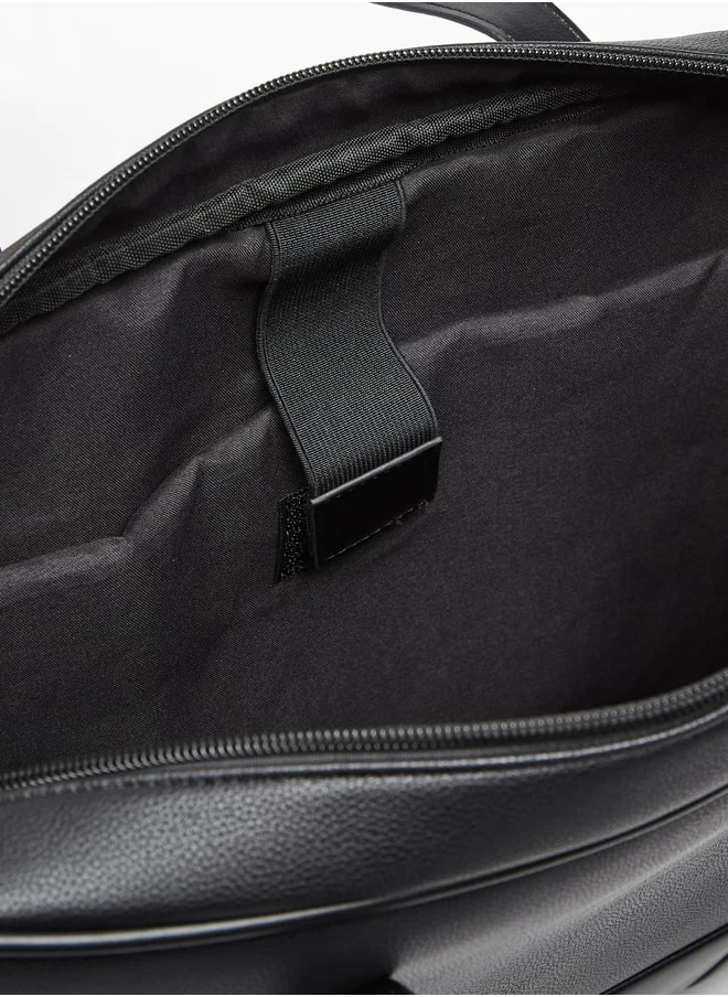 LBL by Shoexpress Solid Laptop Bag with Detachable Strap and Zip Closure