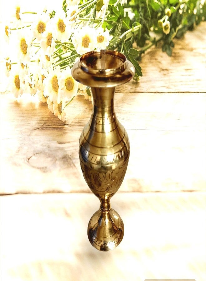 Stotram Brass Handicraft Flower Vase/Flower Pot for Office and Home Decor with Indian Alluring Nakarshi Design,Living Room - Image 5