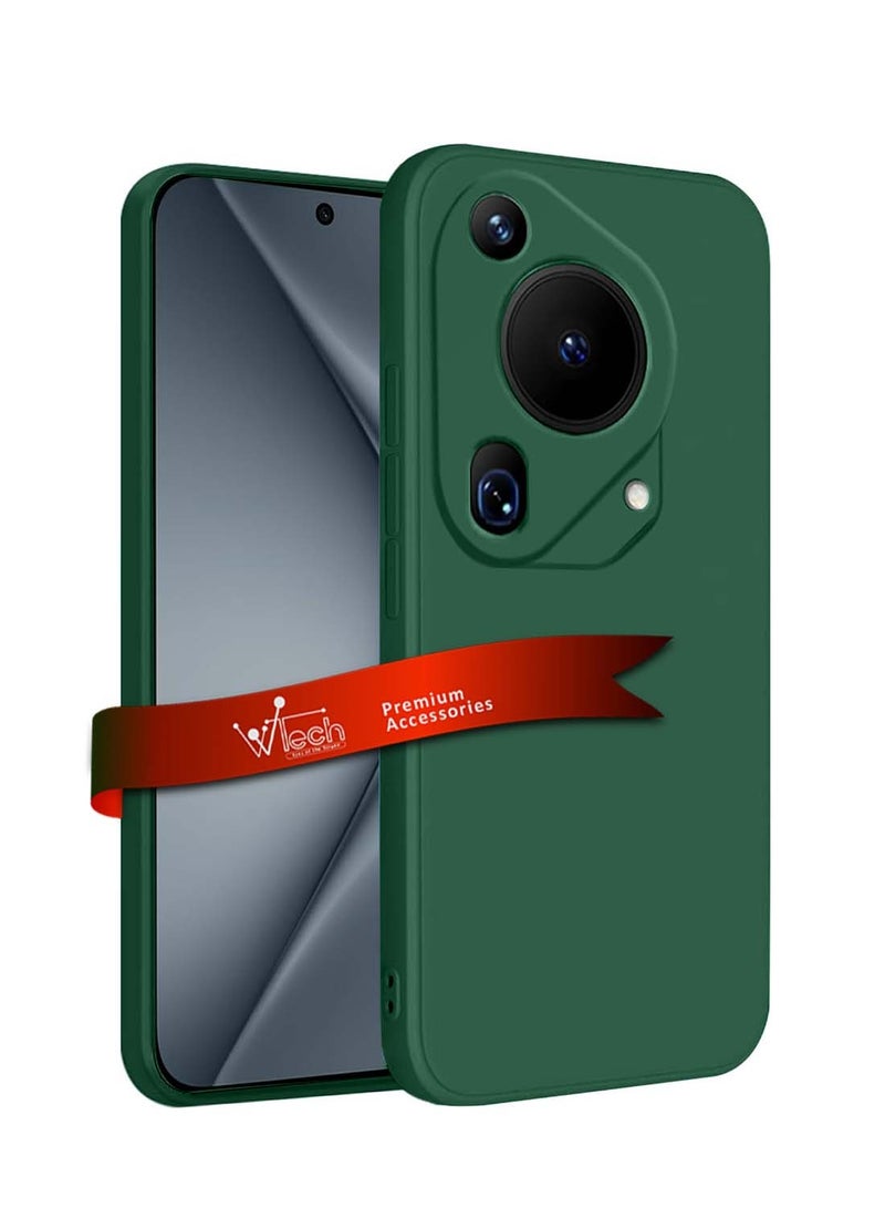 Wtech Huawei Pura 70 Ultra 5G 2024 Premium Liquid Silicone Case Cover - Dark Green - Image 1