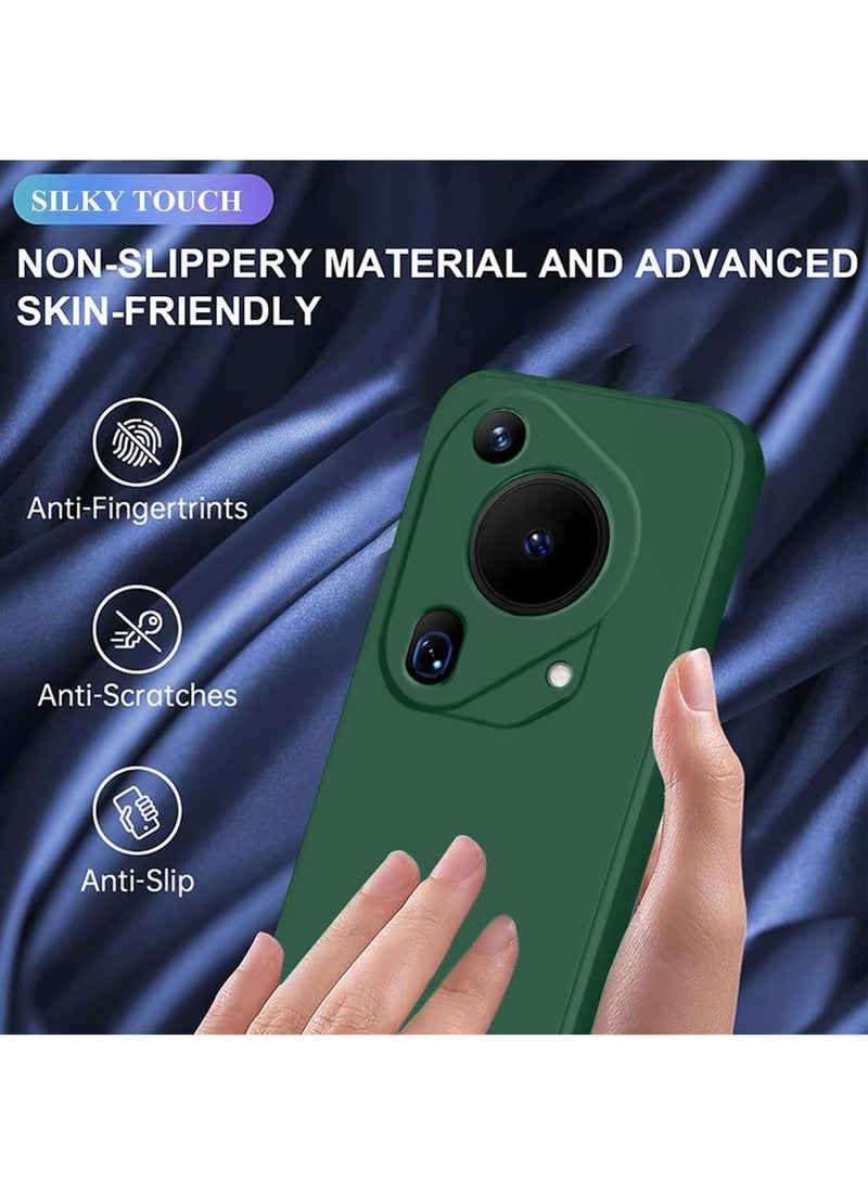 Wtech Huawei Pura 70 Ultra 5G 2024 Premium Liquid Silicone Case Cover - Dark Green - Image 2