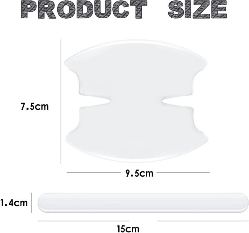 TEMI 8Pcs 3D Transparent Car Door Bowl Scratch Protector, Car Door Handle Protector Accessories Clear Door Bowl Paint Protection Film Waterproof Anti-Scratch Stickers Covers for Most Models - Image 2