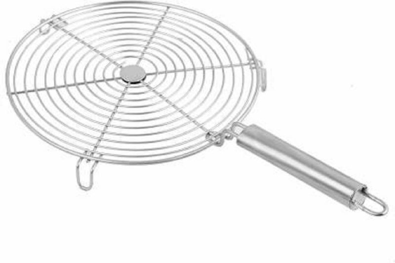 REGIUS REGIUS Stainless Steel Roaster Papad Jali Roti Grill Chapati Barbecue Grill with Wooden Handle  - Image 2