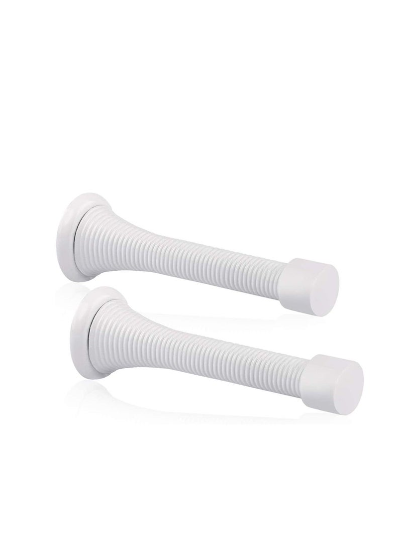 واي آند دي عبوتان من سدادات الباب الزنبركية باللون الأبيض - سدادة باب زنبركية مرنة مقاس 3-1 / 4 بوصات مع أطراف ممتصة للصدمات المطاط - Image 1