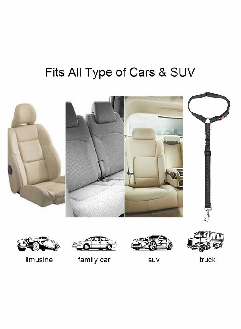 SYOSI Dog Seat Belt, 2 Pack Pet Car Seatbelt Headrest Restraint Adjustable Puppy Safety Seat Belt Reflective Elastic Bungee Connect Dog Harness in Vehicle Travel Daily Use - Image 4