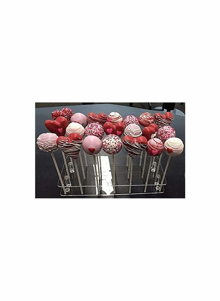 Y&D Cake Pop Display Stand, 21 Hole Clear Acrylic Lollipop Holder Weddings  - Image 2