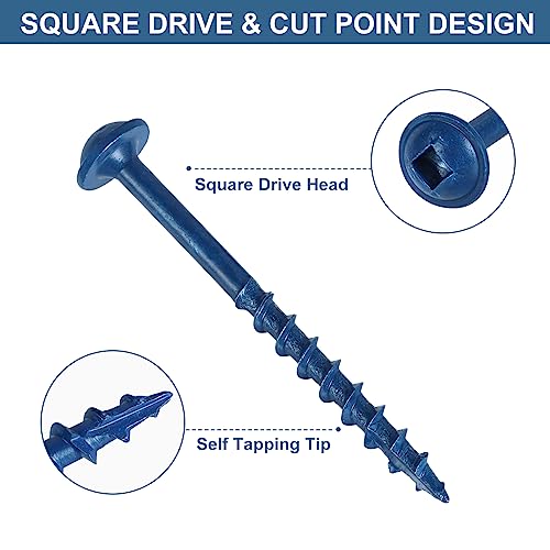 SATANTECH Pocket Hole Screws Assortment Kit, 390Pcs in 4 Sizes #8 x 1, 1-1/4", 2", 2-1/2", Coarse Thread Wood Screws with Square Drive, Blue Coated, Self Tapping, Drive Bit Included - Image 2
