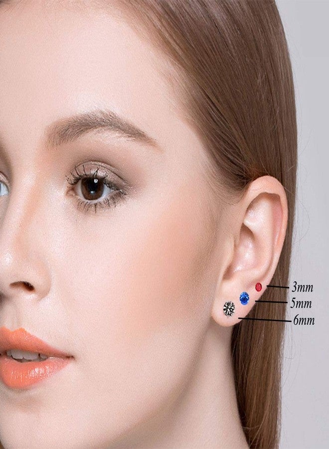 Spiritlele 12 Pairs Colors Crystal Magnetic Earrings Set CZ Clip on Non Piercing Fake Stud Earrings For Unisex - Image 3