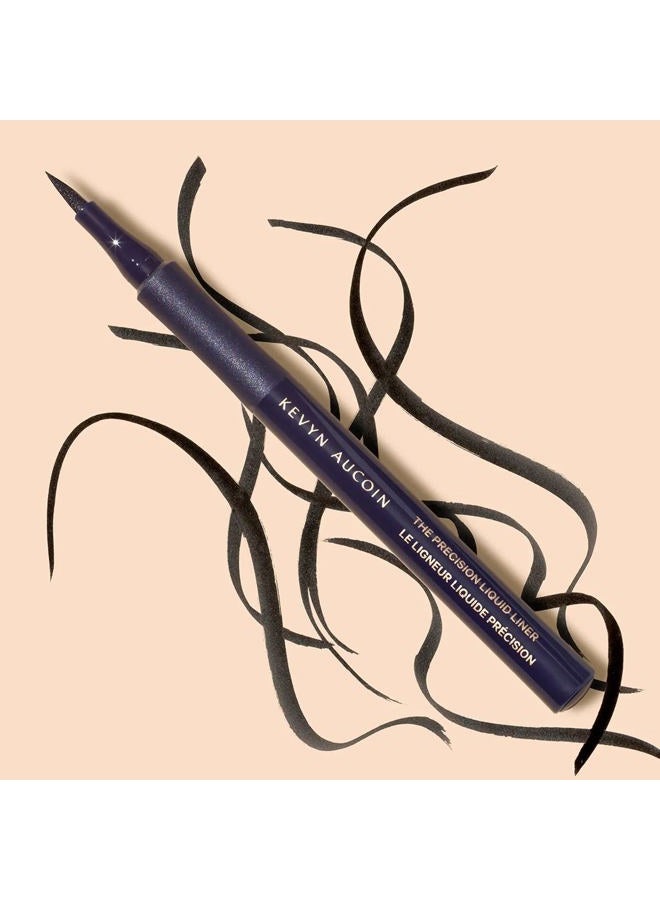Kevyn Aucoin The Precision Liquid Liner, Black: Easy use with a glide-on felt tip eyeliner. Ultrafine precise applicator for sharp lines. Light to heavy application. Smudge-proof. All day long wear. - Image 3