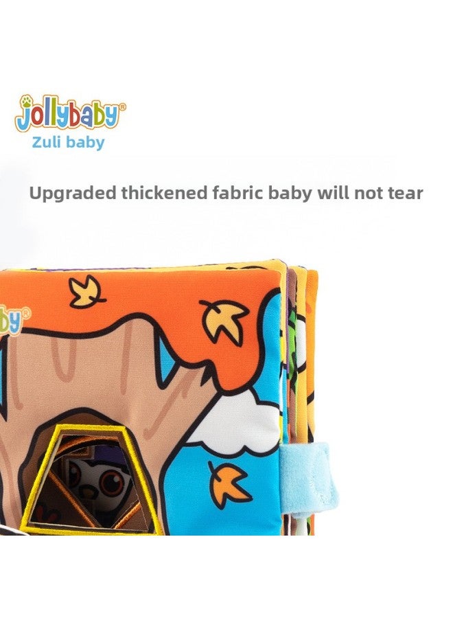 Jollybaby Hole Cloth Book Baby Early Education Baby Cloth Book Tear Not Rot Infant 0-1 Year Old Toy Puzzle-Color:Cave Cloth Book-Caterpillar  - Image 4