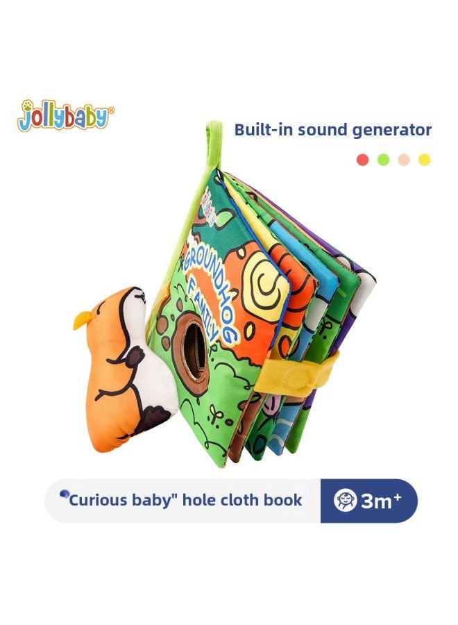Jollybaby Hole Cloth Book Baby Early Education Baby Cloth Book Tear Not Rot Infant 0-1 Year Old Toy Puzzle-Color:Cave Cloth Book-Caterpillar  - Image 2