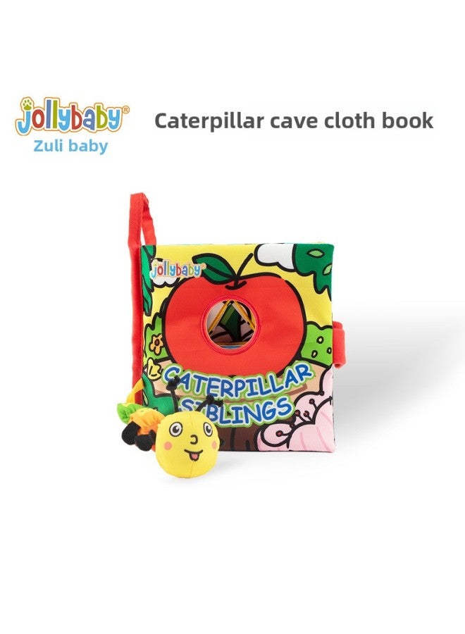 Jollybaby Hole Cloth Book Baby Early Education Baby Cloth Book Tear Not Rot Infant 0-1 Year Old Toy Puzzle-Color:Cave Cloth Book-Caterpillar  - Image 1