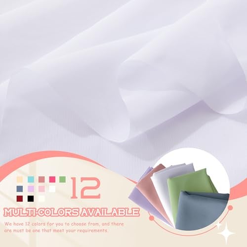 VACVELT White Chiffon Fabric by The Yard, 60 Inch Wide Chiffon Sheer Fabric Bolt Wedding Draping Fabric, Soft Chiffon Fabric for Wedding Arch Draping Backdrop, Party Decoration (Pre-Cut, 1 Yard) - Image 3