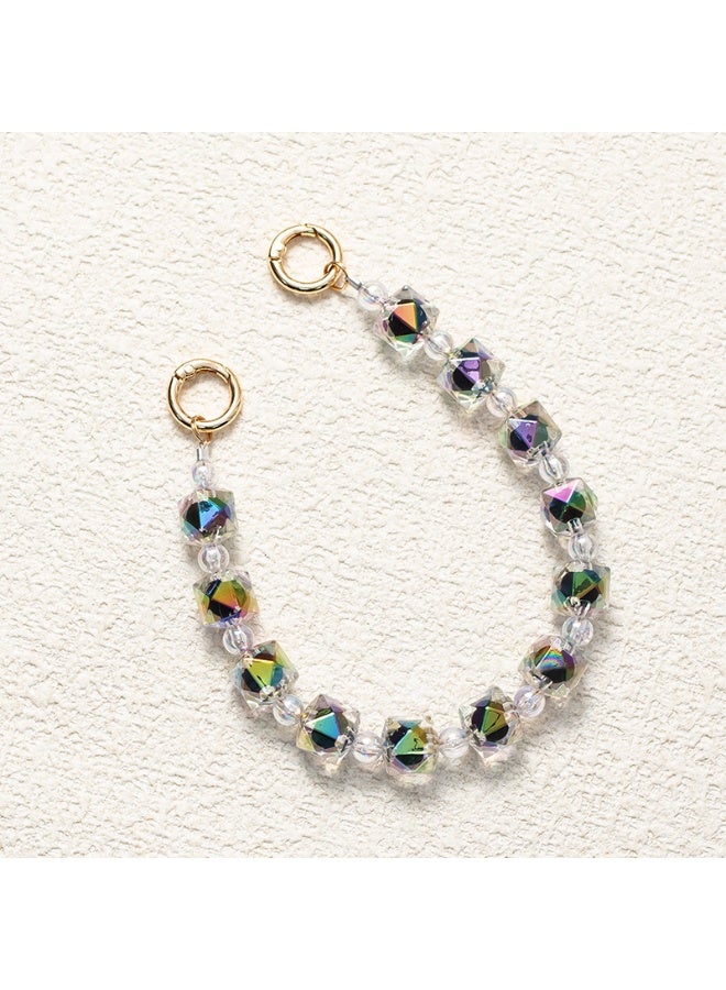 NIBEMINENT Beaded Phone Lanyard, Anti Lost Removable Wrist Strap, Colorful Handcrafted Bead Stringing Bracelet Pendant, Phone Keychain Lanyard - Image 1