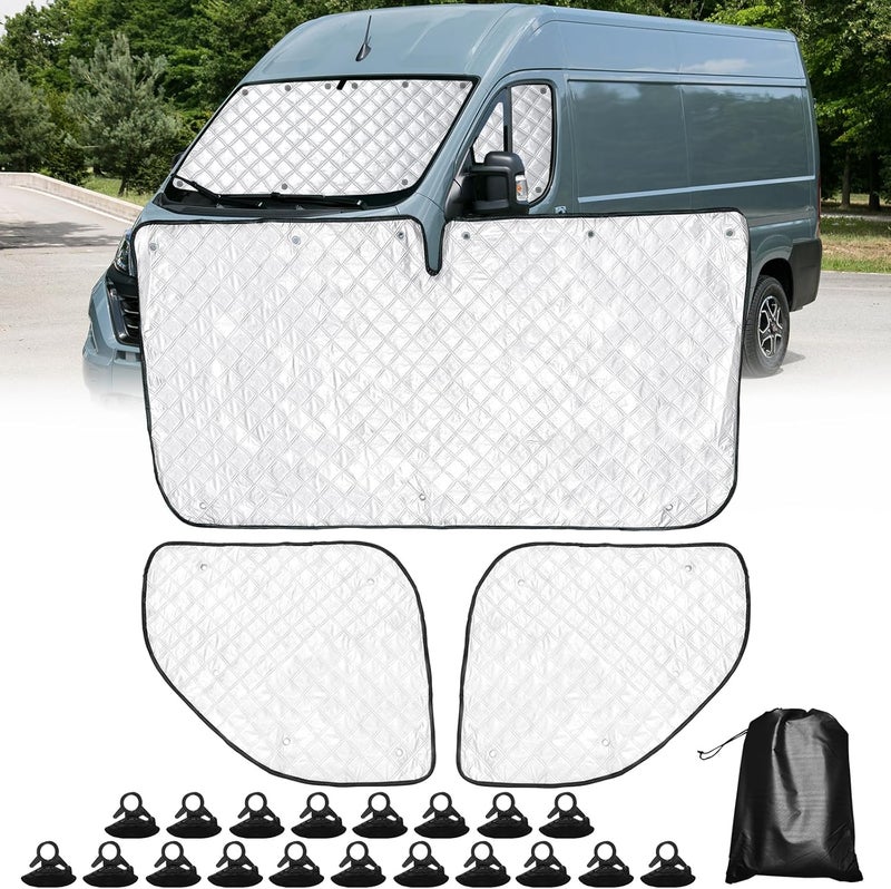 LC-AUTO Car Windshield Cover Sunshade for Fiat Ducato - Internal Thermal Blind Front Windows Screen Cover - Image 1