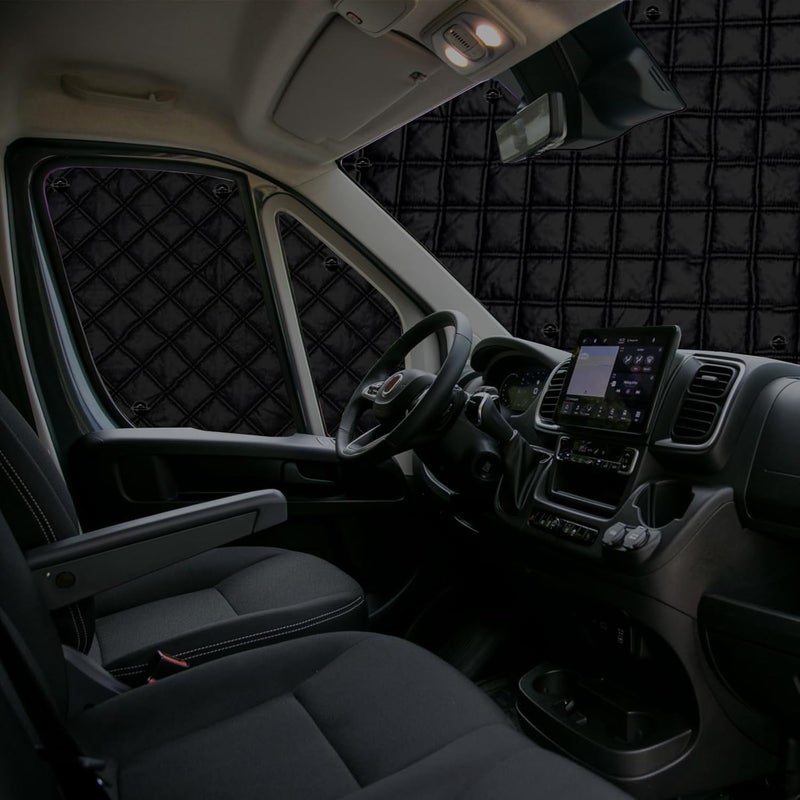 LC-AUTO Car Windshield Cover Sunshade for Fiat Ducato - Internal Thermal Blind Front Windows Screen Cover - Image 4