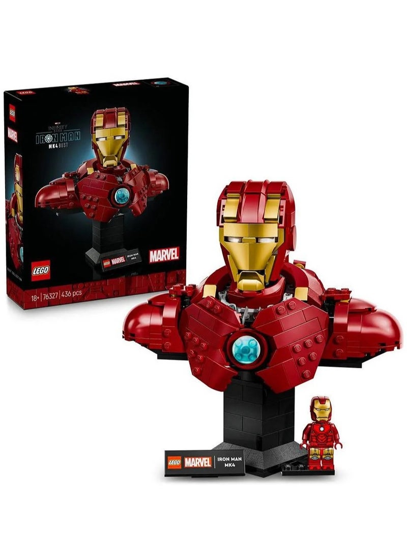 LEGO Marvel Iron Man MK4 Bust, Buildable Model for Adults with Minifigure, Collectible Gift 76327 - 436 Pieces - Image 1
