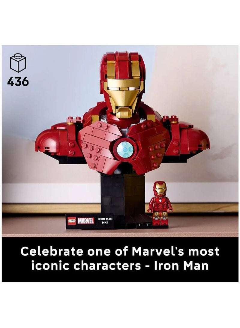 LEGO Marvel Iron Man MK4 Bust, Buildable Model for Adults with Minifigure, Collectible Gift 76327 - 436 Pieces - Image 2